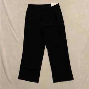 Ann Taylor The Pull On High Rise Wide Leg crop Pant black Women's XS NEW